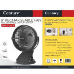 Century 8" Rechargeable Fan-FRCT-20-E