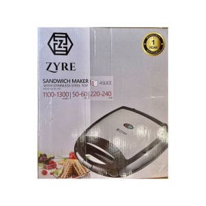 Zyre Sandwich Maker 4 Slice With Stainless Steel Top
